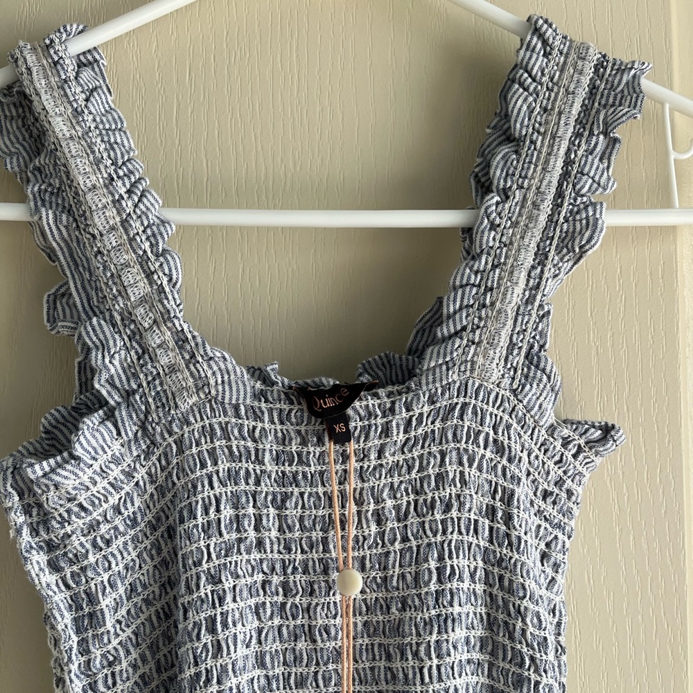 xs blue and white linen sundress